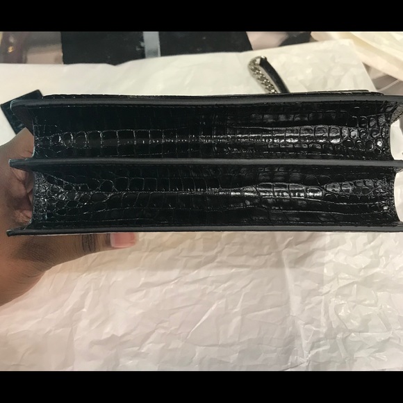 YSL SUNSET MEDIUM CROCODILE EMBOSSED SHINY LEATHER - Picture 7 of 8